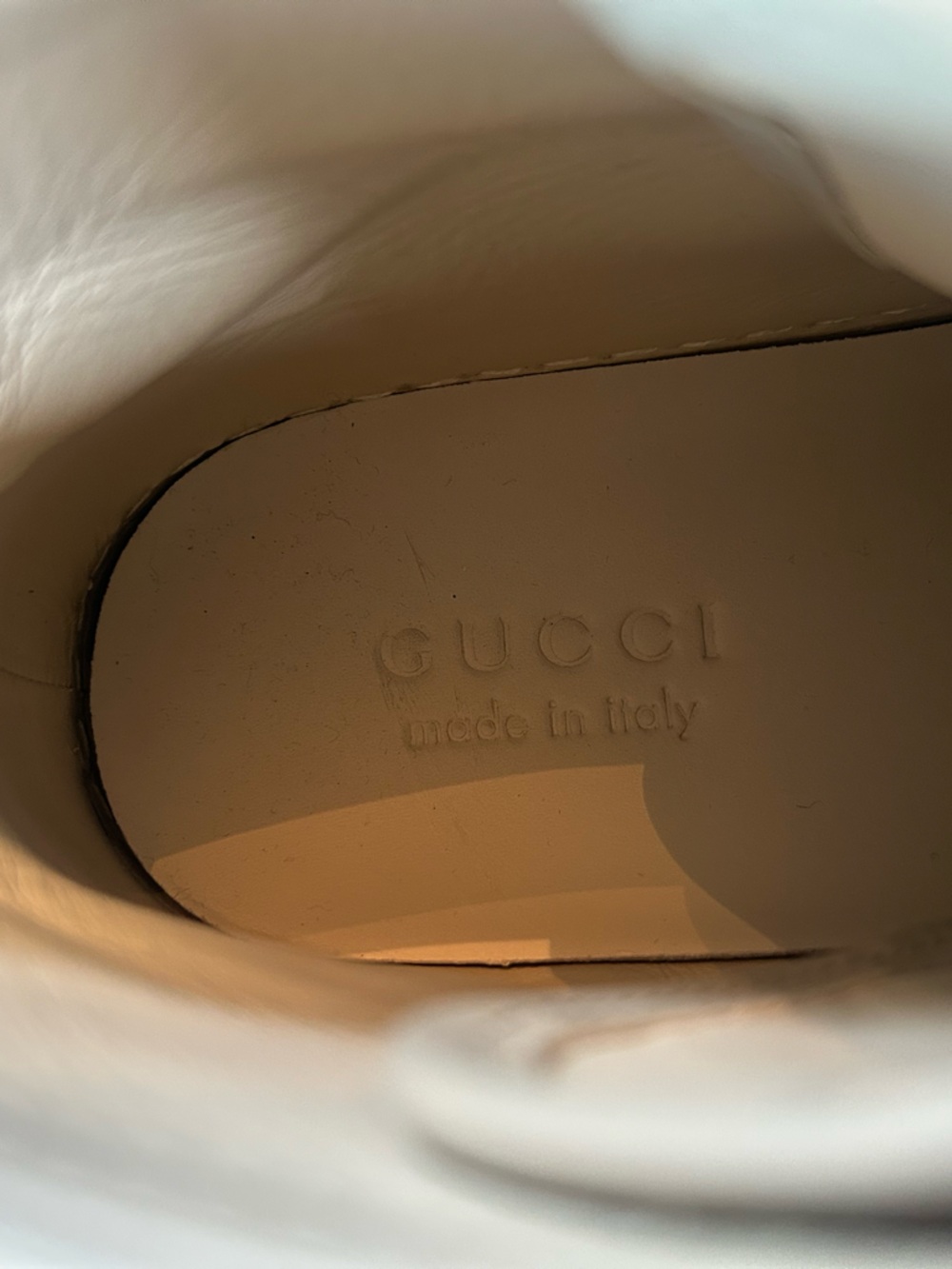 Gucci Men’s GG Canvas Leather High-Top Sneakers Embossed Sole Sz US 7.5 UK 7 - Picture 12 of 14
